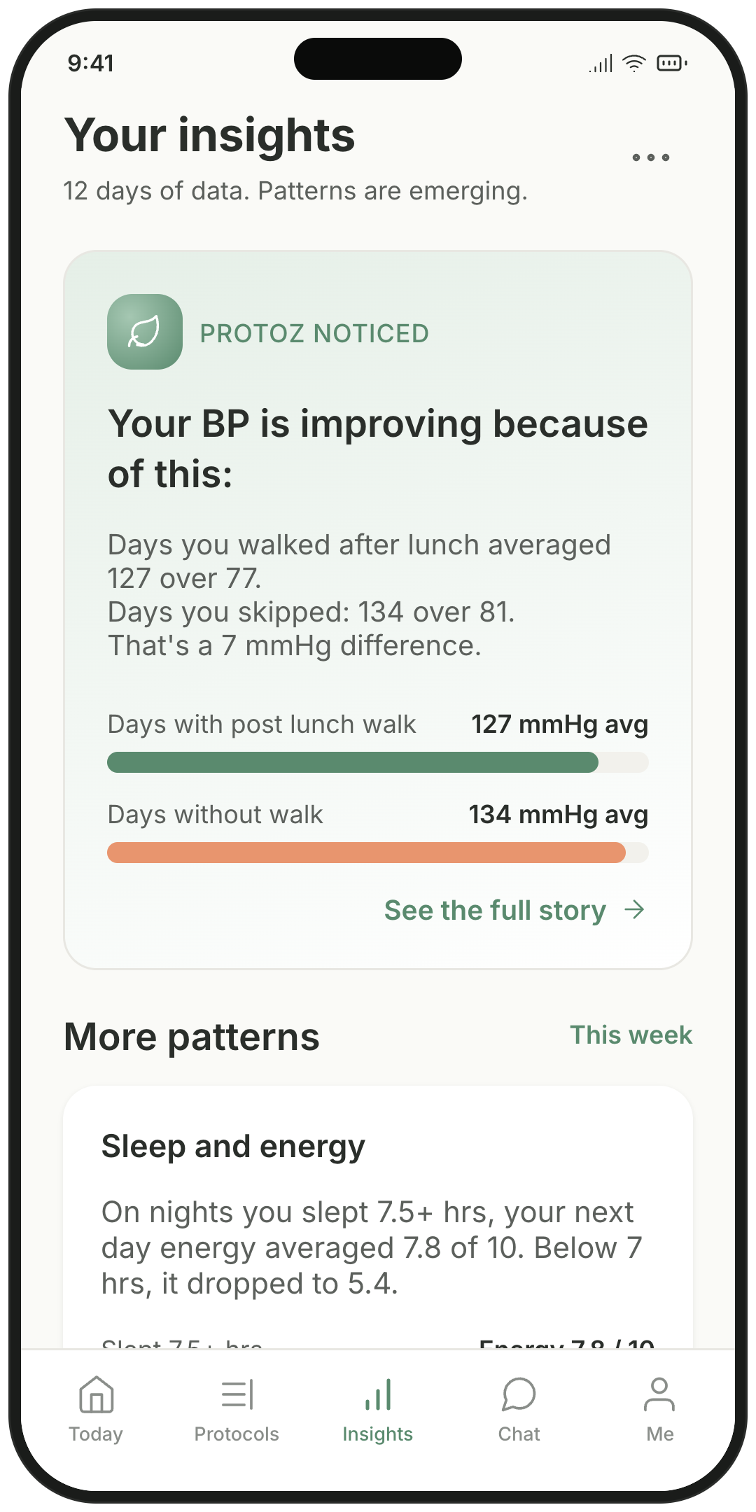 Protoz app — Spot the patterns moving your numbers.